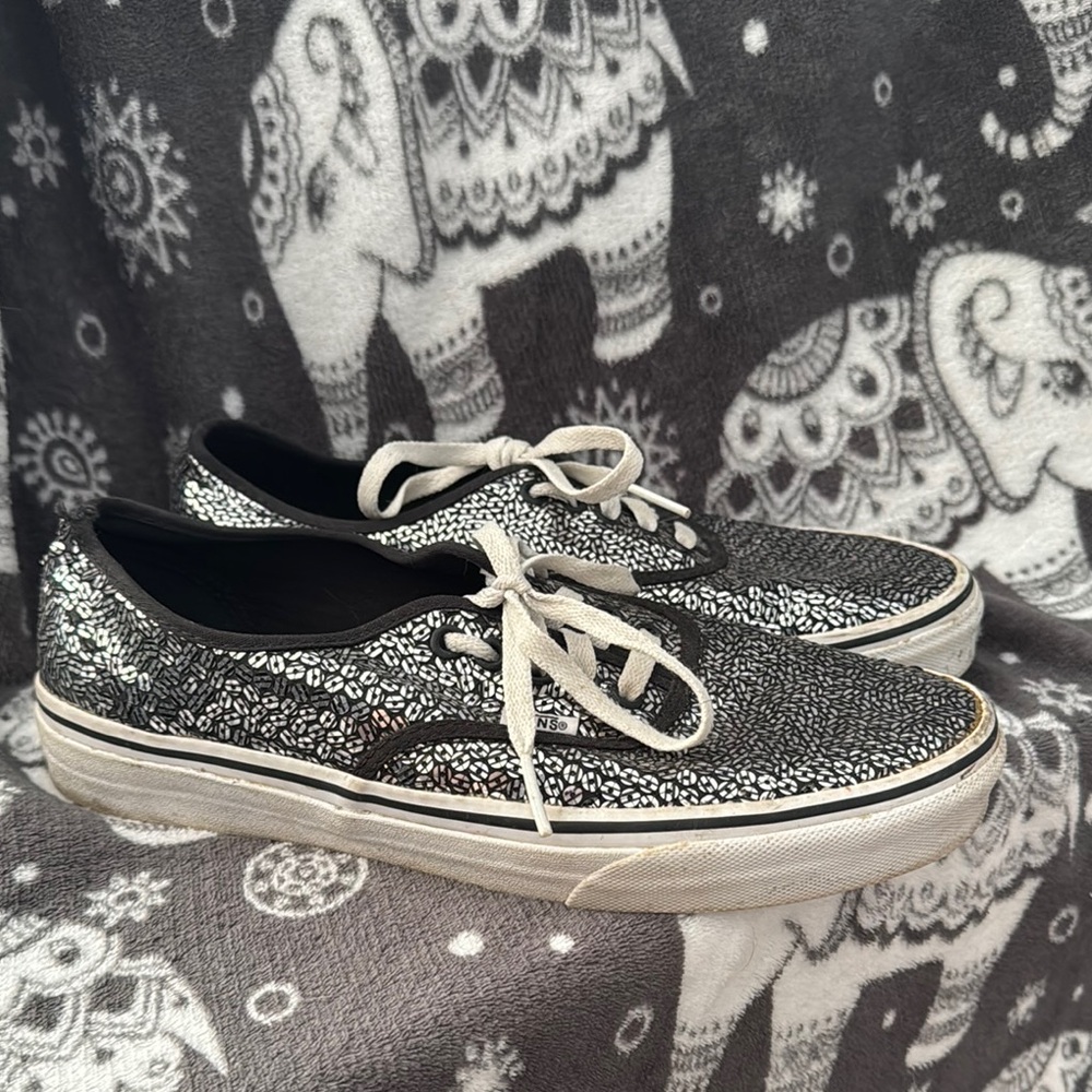 Vans Women's Black and White Sneakers